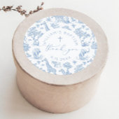 Toile de Jouy Safari Boy Baptism Thank you Runder Aufkleber