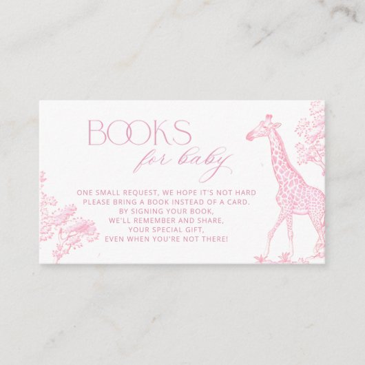 Toile de jouy Safari Bücher für das Baby-Ticket Ro Begleitkarte (Vorderseite)