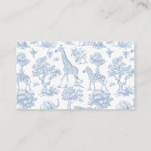 Toile de jouy Safari Bücher für ein Babyticket Begleitkarte (Rückseite)