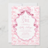 Toile de Jouy Safari Es ist eine Girl Baby Dusche Einladung (Vorderseite)