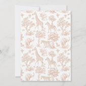 Toile de Jouy Safari Gender neutrale Babydusche Einladung (Rückseite)