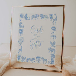 Toile de Jouy Safari Kinderduschkarten und Geschen Poster