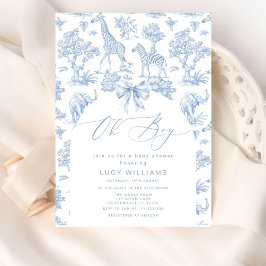 Toile de Jouy Safari Oh Boy Baby Dusche Einladung