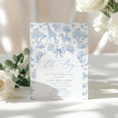 Toile de Jouy Safari Oh Boy Baby Dusche Einladung