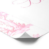 Toile de Jouy Safari Pink Babydusche Begrüßung Poster (Ecke)