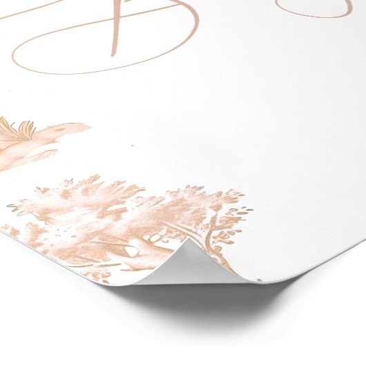 Toile de Jouy Safari tiere Baby Dusche Begrüßung Poster (Ecke)