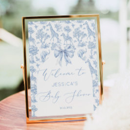 Toile de Jouy Safari tiere Baby Dusche Begrüßung Poster