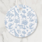 Toile de Jouy Safari tiere Baby Dusche danke Geschenkanhänger (Rückseite)