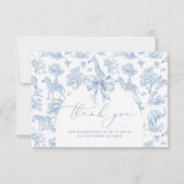 Toile de Jouy Safari tiere Babydusche Dankeskarte (Vorderseite)