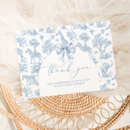 Toile de Jouy Safari tiere Babydusche Dankeskarte