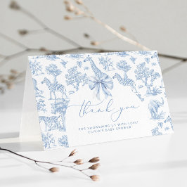 Toile de Jouy Safari tiere Babydusche Dankeskarte