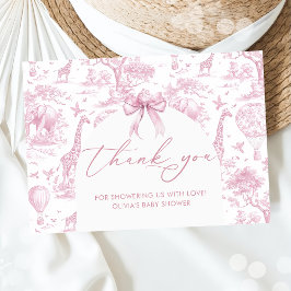 Toile de Jouy Safari tiere Babydusche Dankeskarte