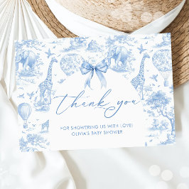 Toile de Jouy Safari tiere Babydusche Dankeskarte