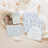 Toile de Jouy Safari Tiere Blau Babydusche Serviette