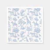 Toile de Jouy Safari Tiere Blau Babydusche Serviette (Vorderseite)
