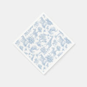 Toile de Jouy Safari Tiere Blau Babydusche Serviette (Ecke)