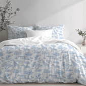 Toile de Jouy Safari Tiere blau Kissenbezug
