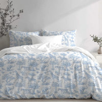 Toile de Jouy Safari Tiere blau