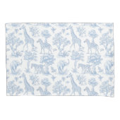 Toile de Jouy Safari Tiere blau Kissenbezug (Vorderseite)