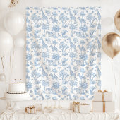 Toile de Jouy Safari Tiere Blaue Babydusche Wandteppich