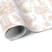 Toile de Jouy Safari Tiere Boho beige elegant Geschenkpapier (Rolleneckpunkt)