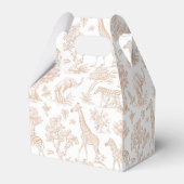 Toile de Jouy Safari Tiere Boho Gender neutral Geschenkschachtel (Rückseite)