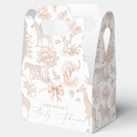 Toile de Jouy Safari Tiere Boho Gender neutral Geschenkschachtel (Geöffnet)
