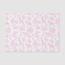 Toile de Jouy Safari Tiere rosa niedlich