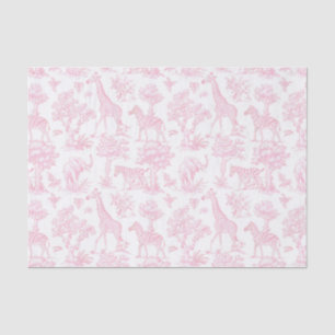Toile de Jouy Safari Tiere rosa niedlich Seidenpapier