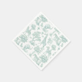 Toile de Jouy Safari Tiere Sage Baby Dusche Serviette (Ecke)