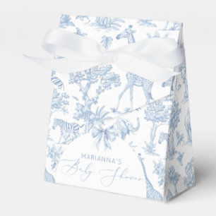 Toile de Jouy Safari-Tiere staubblau elegant  Geschenkschachtel