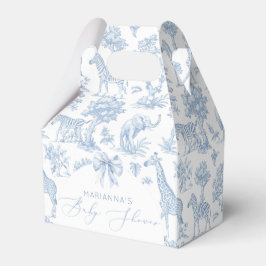 Toile de Jouy Safari Tiere staubblau elegant Geschenkschachtel