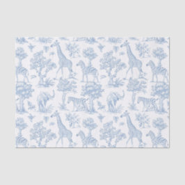 Toile de Jouy Safari Tiere staubblau elegant Seidenpapier