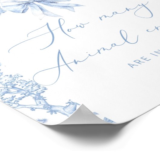 Toile de Jouy Safari Wie viele Tierrauschen Poster (Ecke)