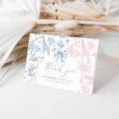 Toile de Jouy Safari Zwillinge Babydusche Dankeskarte