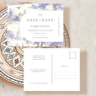 Toile de jouy Save the Date Postkarte