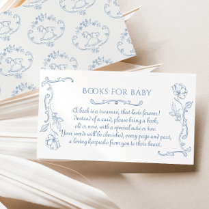 Toile de Jouy Schaukelpferd vintage Bücher für Bab Begleitkarte