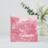 Toile de Jouy Shabby Pink Pastorale Landschaft Einladung (Stehend Vorderseite)