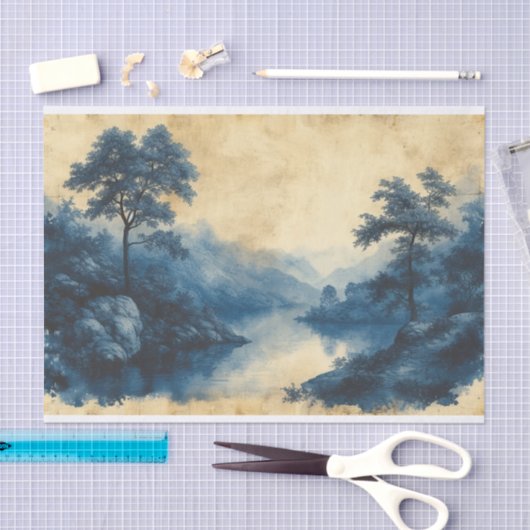 Toile de Jouy - Stillwasserlandschaft Seidenpapier (Handwerk)
