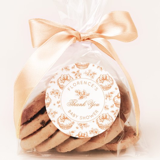 Toile de Jouy Süsse Kinderdusche Danke Runder Aufkleber