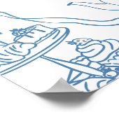 Toile de Jouy Tea Baby Dusche Begrüßungszeichen Poster (Ecke)