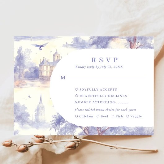 Toile de jouy UAWG Response Card RSVP Karte