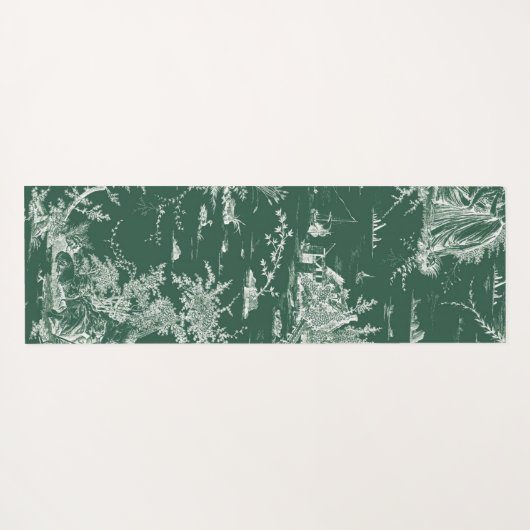 Toile de Jouy verte Yogamatte (Rückseite (Horizontal))