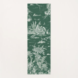 Toile de Jouy verte Yogamatte