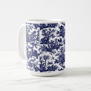 Toile de Jouy vier Teile des blauen Musters der We Kaffeetasse
