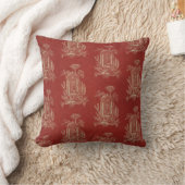 Toile de jouy Vintag Illustration Dark Red Kissen (Decke)