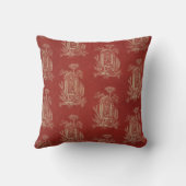 Toile de jouy Vintag Illustration Dark Red Kissen (Rückseite)