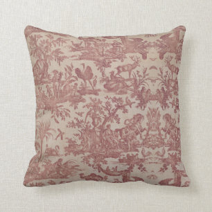 Toile de jouy Vintag Illustration Kissen