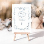 Toile de Jouy Vintage Babydusche Tischnummer<br><div class="desc">Toile de Jouy elegante Vintage Rahmen Babydusche Tischnummer Matching Artikel zur Verfügung.</div>