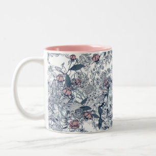 Toile-De-Jouy Vintage Französisches Muster Hochzei Zweifarbige Tasse